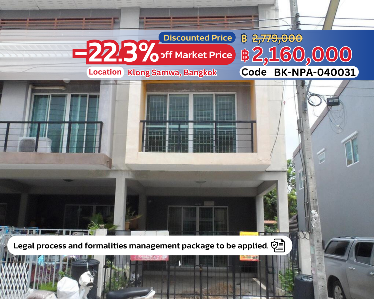 Special Deal! Cozy Townhouse in RK Park 406 (Ramintra-Kubon) Now Available at a Discounted Price!