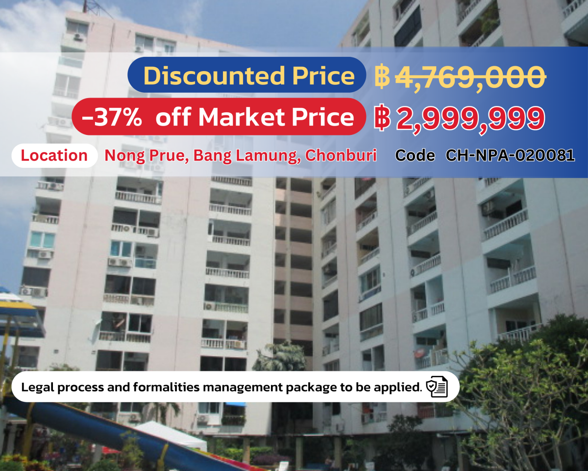 Exclusive Deal: Spacious 3-Unit Condo in Pattaya - Just 2,999,999 THB! Previously 4,769,000 THB