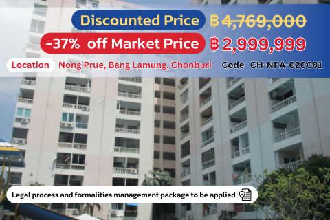 Exclusive Deal: Spacious 3-Unit Condo in Pattaya - Just 2,999,999 THB! Previously 4,769,000 THB