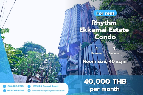 ✨ For Rent: Luxury 1-Bedroom Condo at Rhythm Ekkamai Estate, Near BTS ✨