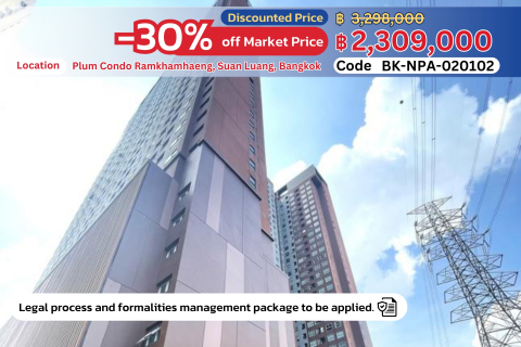 ✨ For Sale: Affordable High-Rise Condo at Plum Condo Ramkhamhaeng Station 🌟 30% Off!