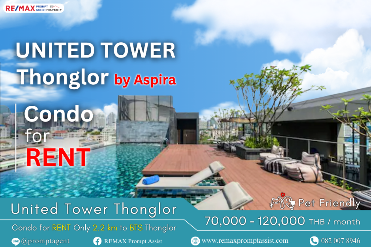 ✨ For Rent: UNITED TOWER Thonglor – Luxurious 3-Bedroom Residence in Thonglor, Bangkok! ✨